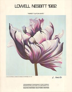 Lowell Nesbitt 'Parrot Tulip on White' 1982- Signed Vintage
