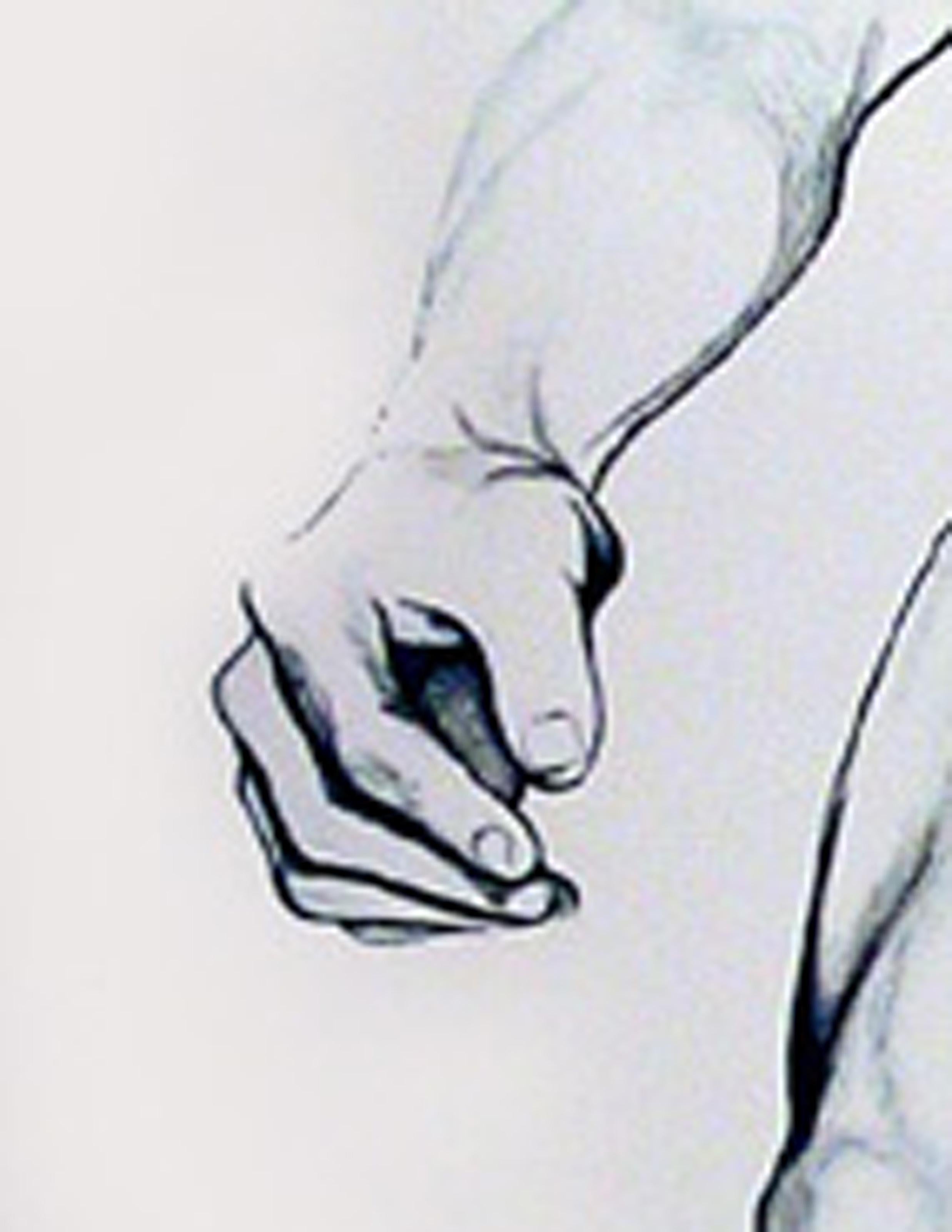 Desnudo masculino 6, litografía fotorrealista de Lowell Blair Nesbitt - Print de Lowell Nesbitt