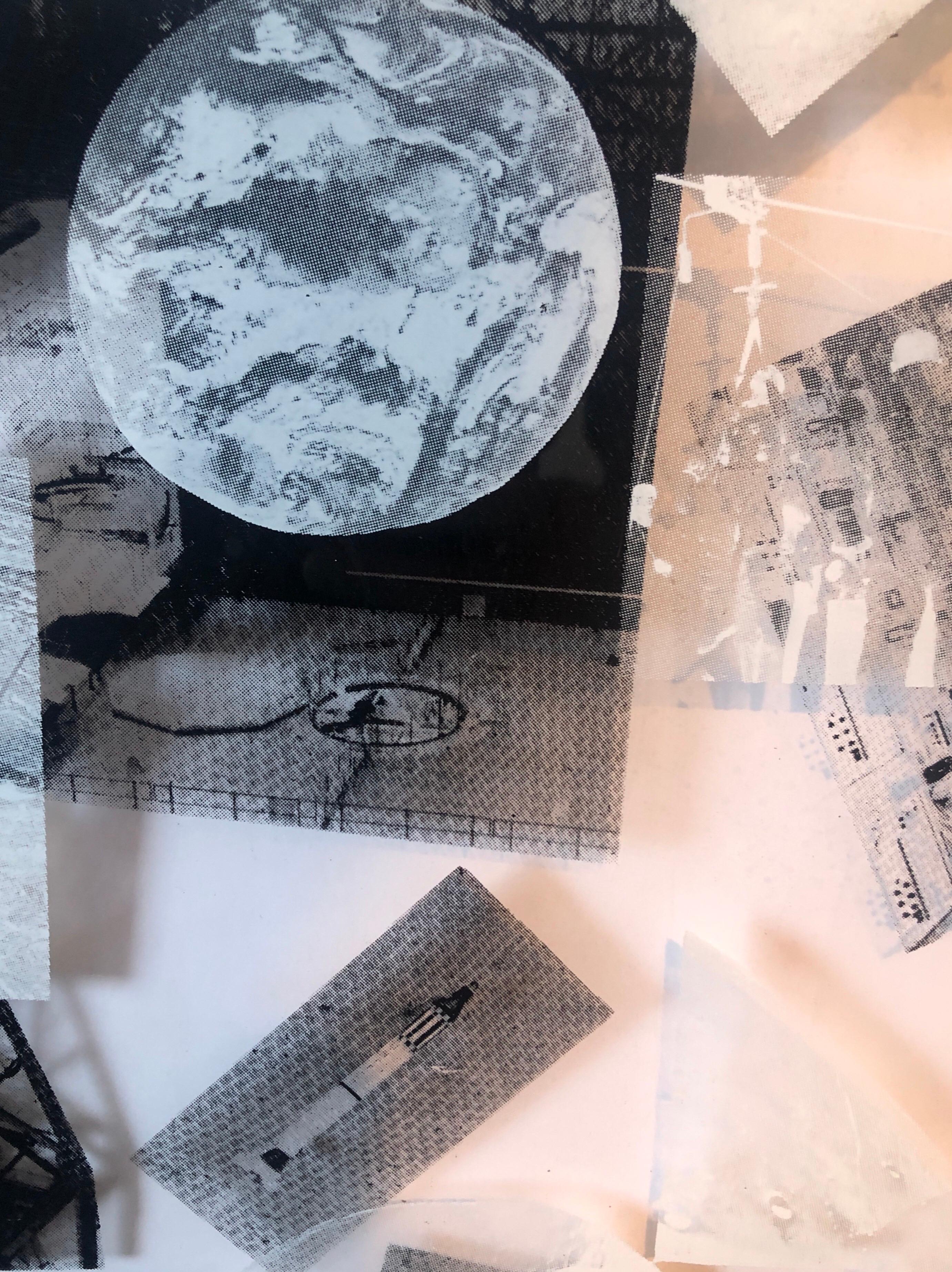 MOONWALK 1970 Color Silkscreen Screenprint Acrylic Plexiglass Mod Space Art - Pop Art Print by Lowell Nesbitt