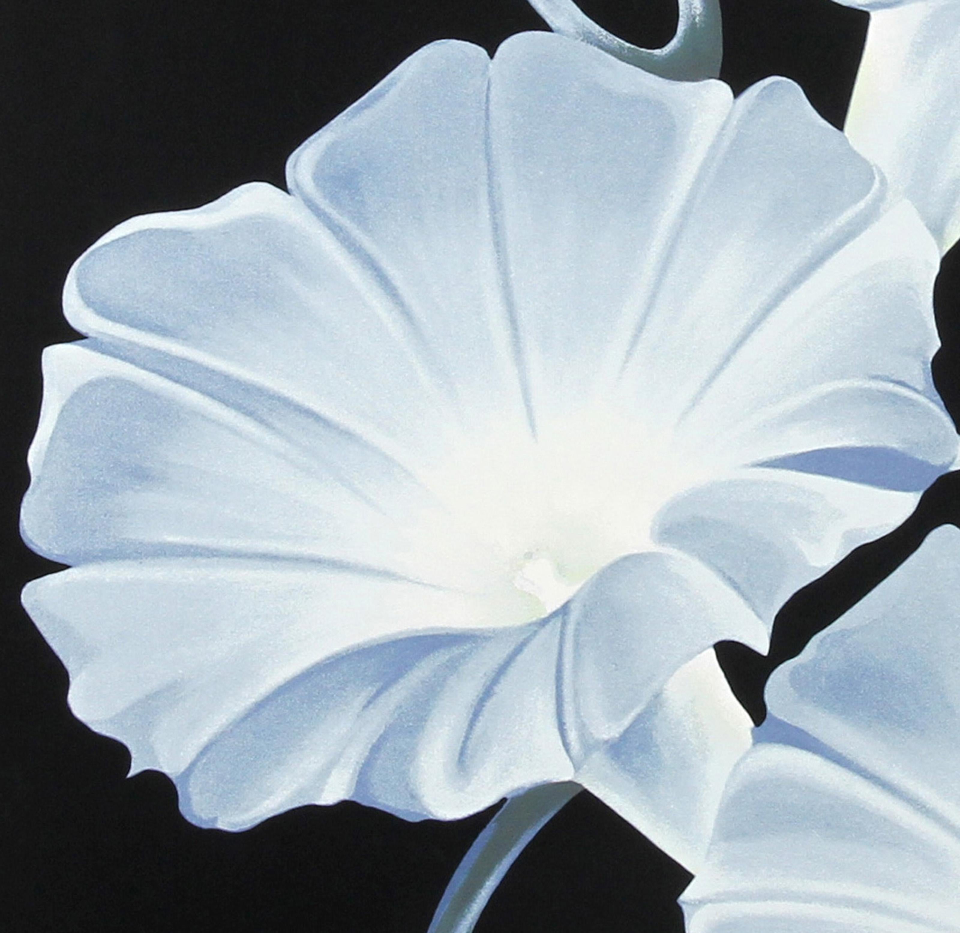 Morning Glories, Photorealist Screenprint on Paper by Lowell Nesbitt For Sale 2