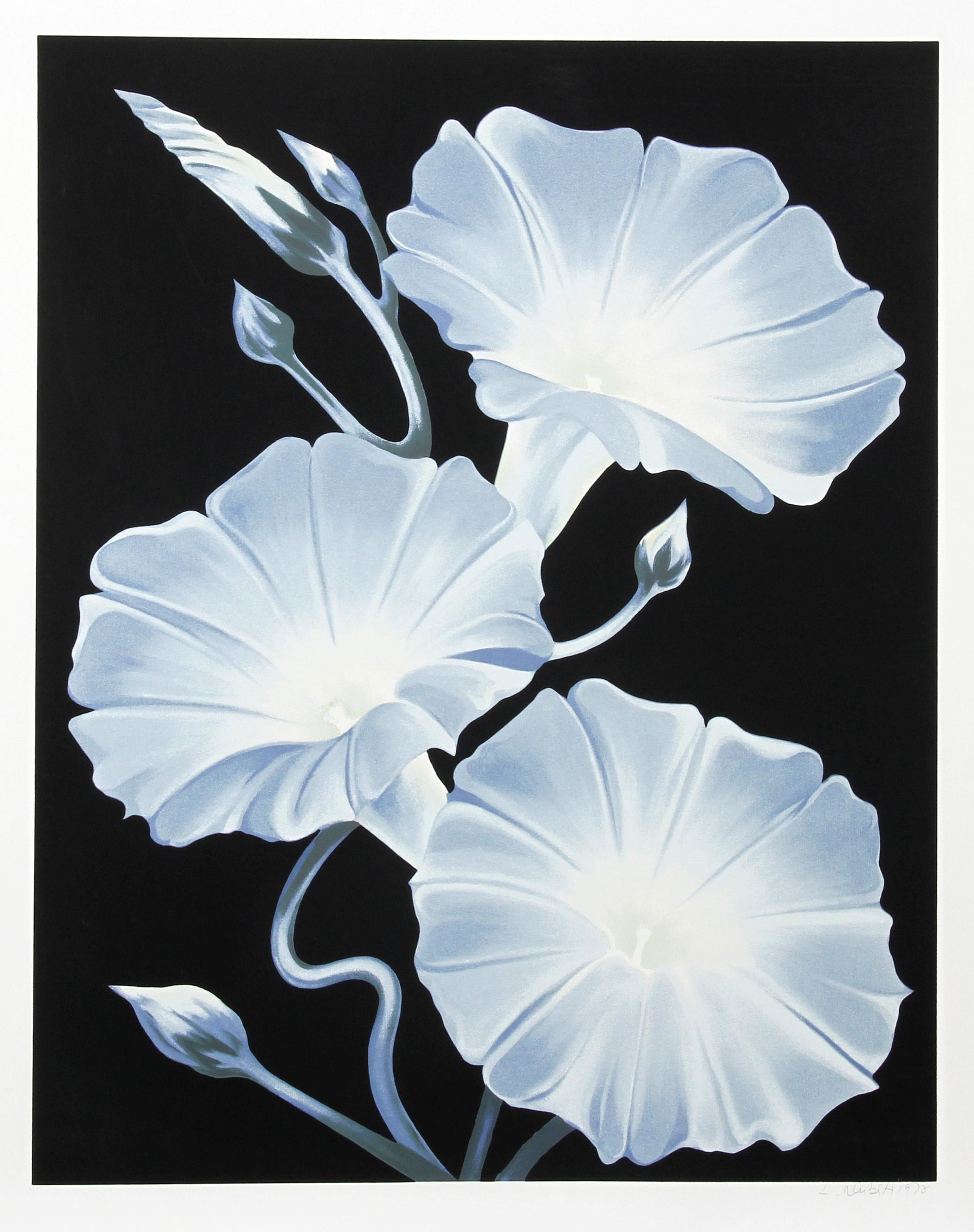 Morning Glories, Photorealist Screenprint on Paper by Lowell Nesbitt