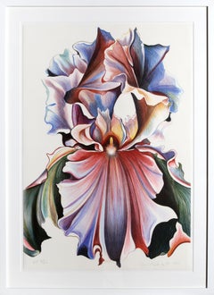 Multicolor Iris, Photorealist Screenprint by Lowell Nesbitt
