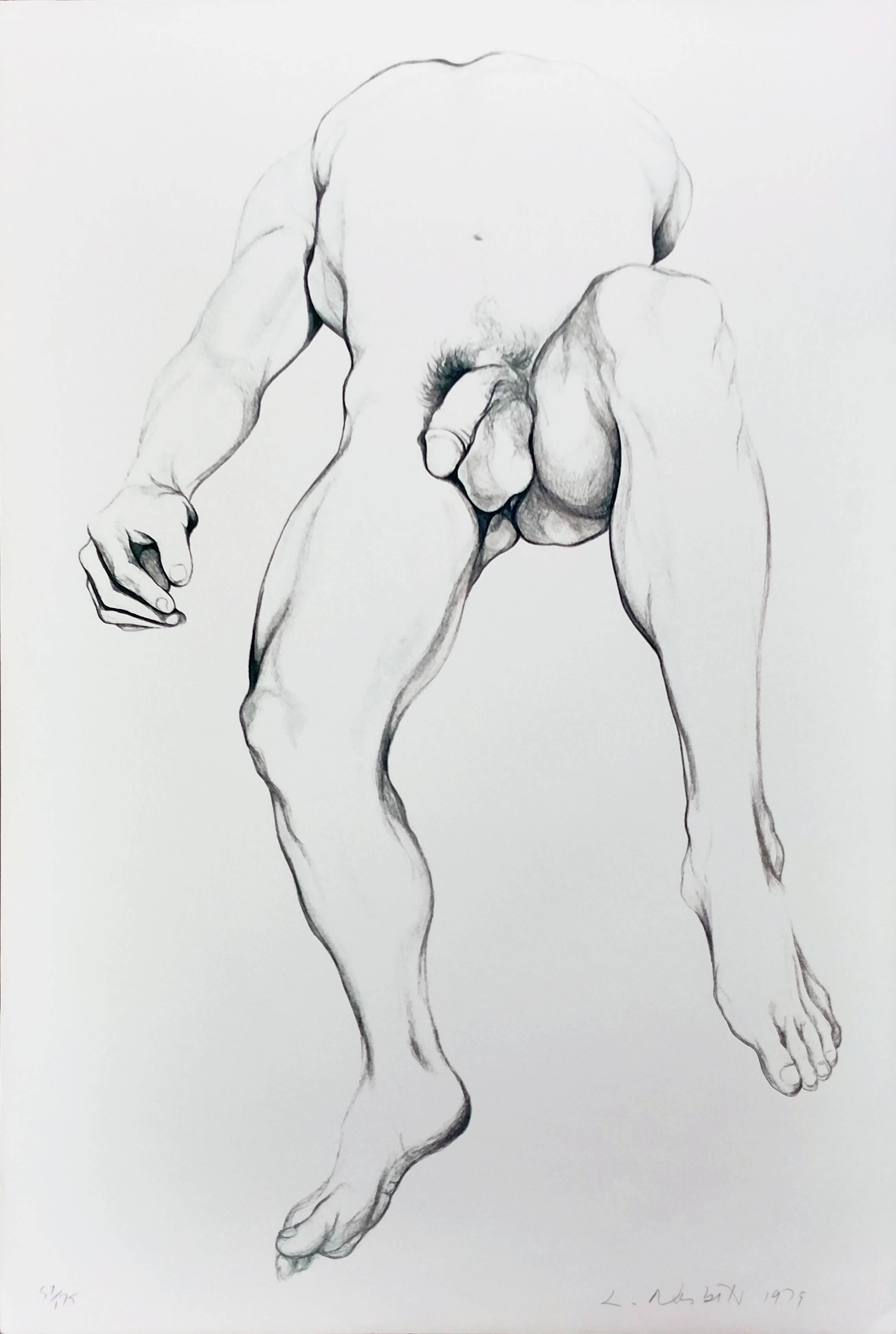 Lowell Nesbitt Figurative Print - NUDE MALE 6