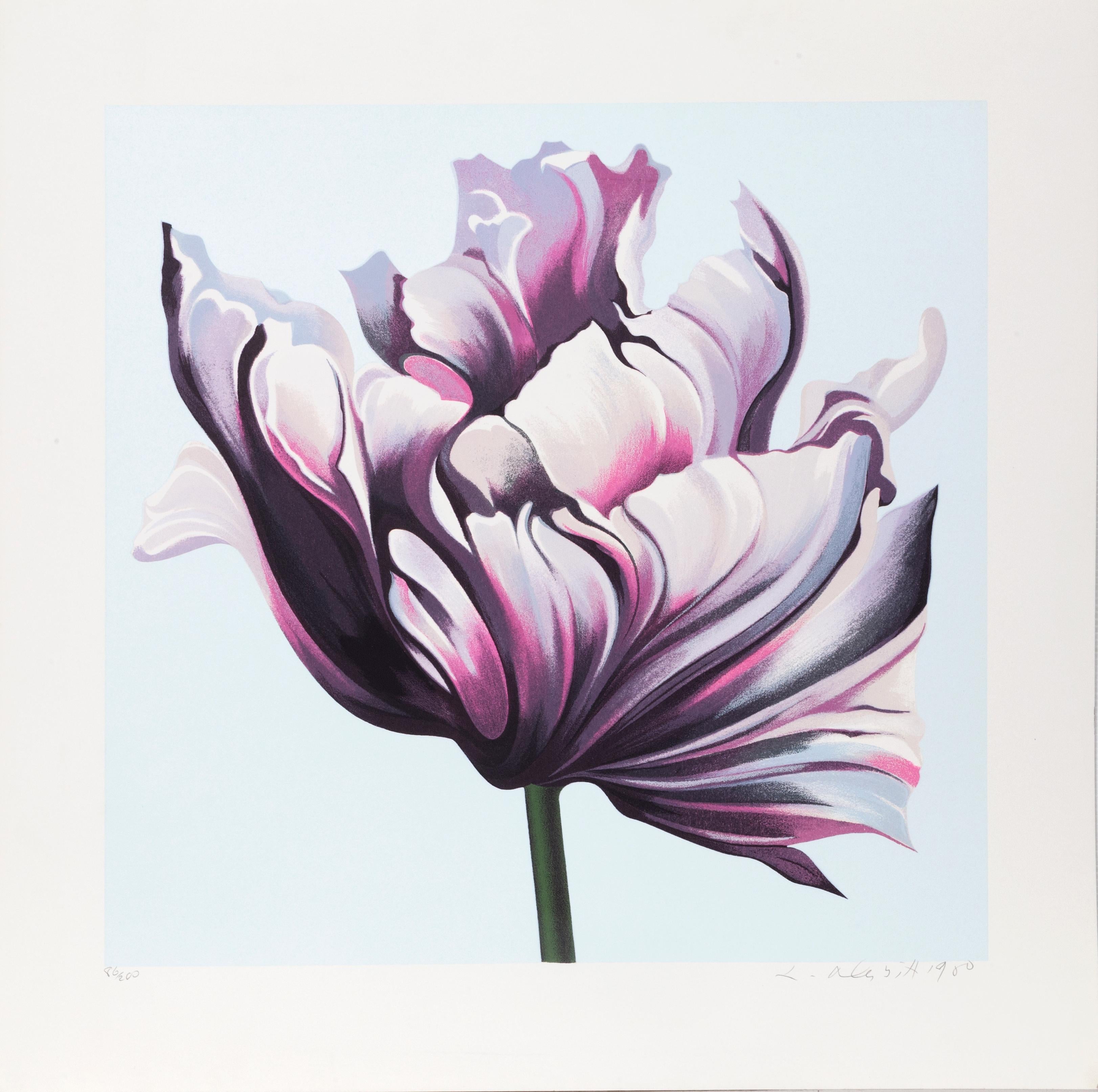 Parrot Tulip III, Photorealist Floral Screenprint by Lowell Nesbitt