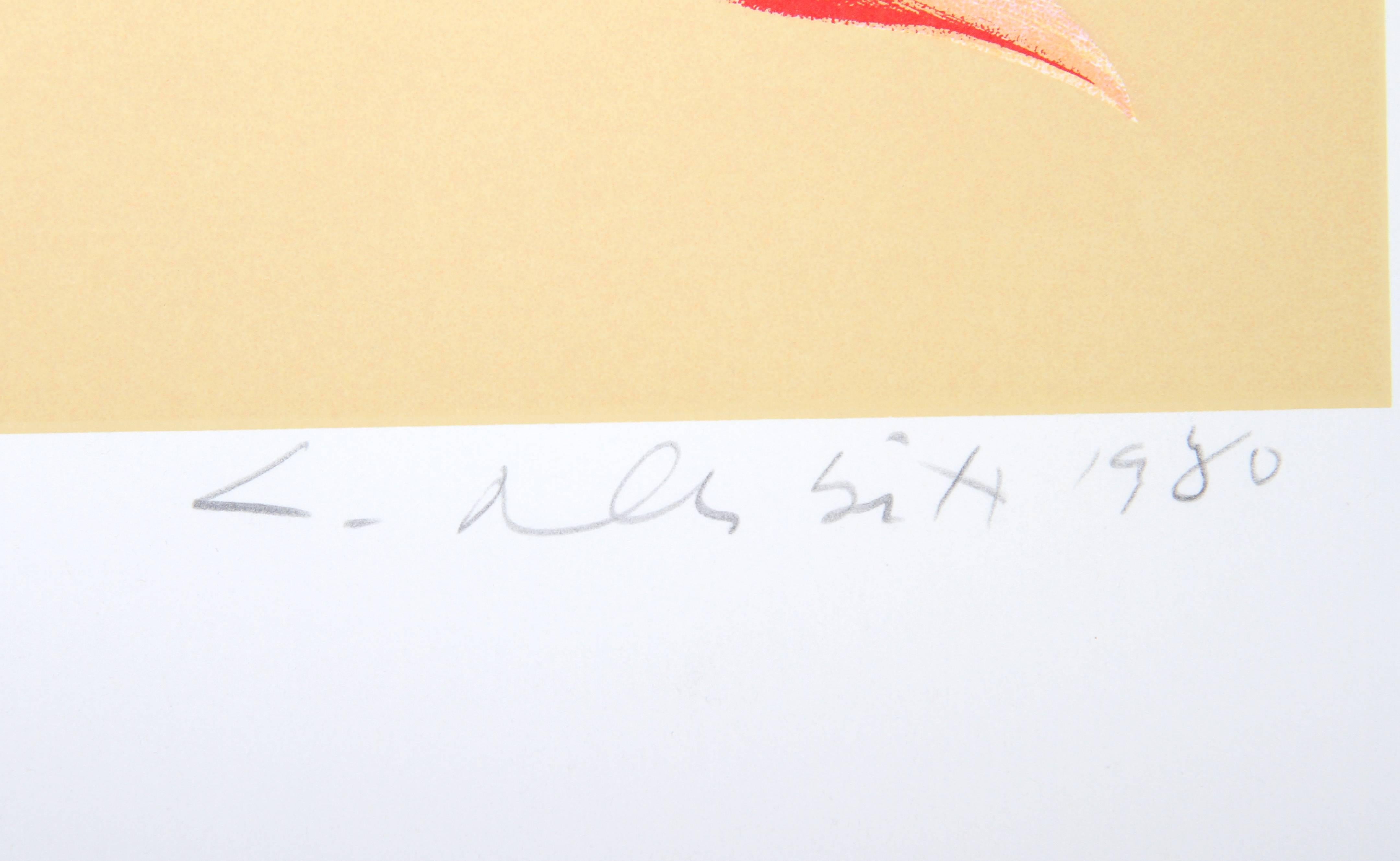 Fotorealistischer Raumteiler in Pfirsich Lilie auf Beige von Lowell Nesbitt im Angebot 1