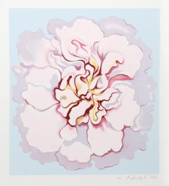 Pink Camellia, serigrafia floreale fotorealista di Lowell Nesbitt