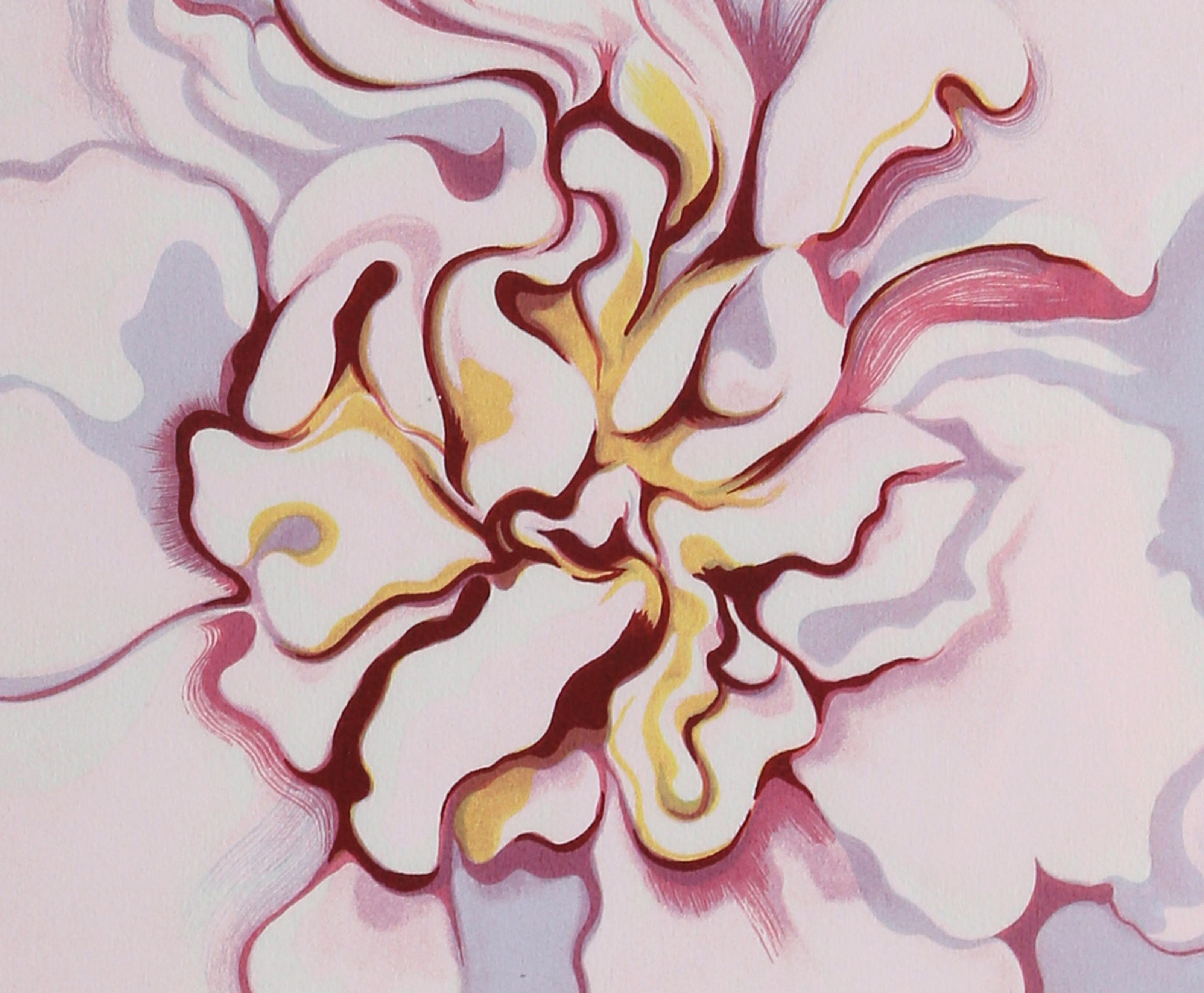Camelia rosa, serigrafía fotorrealista sobre papel de Lowell Nesbitt en venta 1