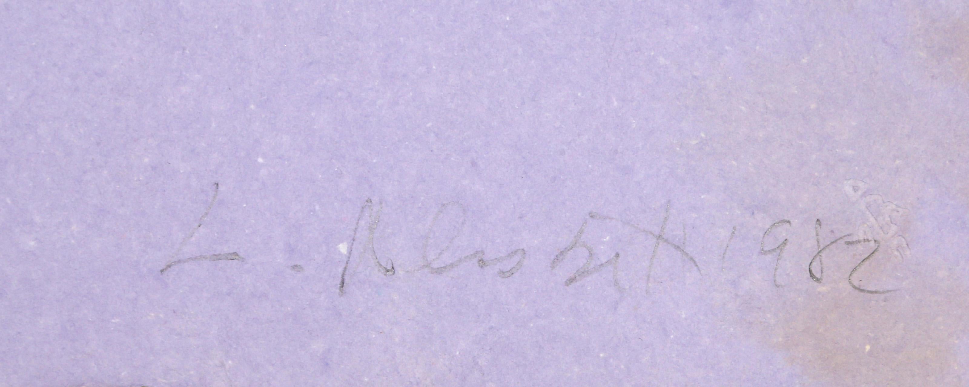 Purple Iris, Photorealist Etching on Handmade Paper by Lowell Nesbitt For Sale 3