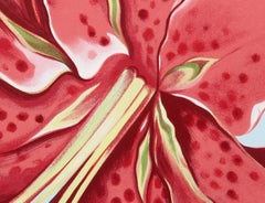 Red Spotted Lily, Photorealist Screenprint on Paper by Lowell Nesbitt