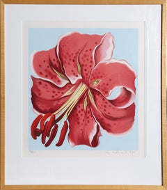 Red Spotted Lily, serigrafia fotorealista su carta di Lowell Nesbitt