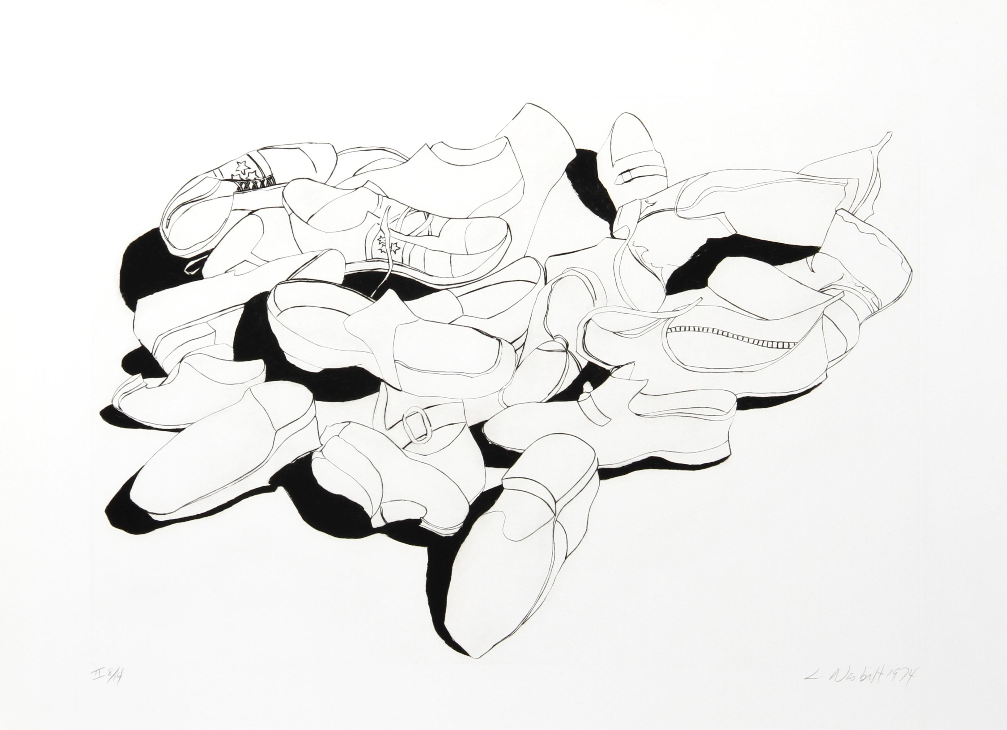 Künstler: Lowell Blair Nesbitt, Amerikaner (1933 - 1993)
Titel: Schuhe
Jahr: 1974
Medium: Radierung, mit Bleistift signiert und nummeriert
Auflage: II 14
Bildgröße: 19 x 28 Zoll
Größe: 27,5 x 36 Zoll (69,85 x 91,44 cm)