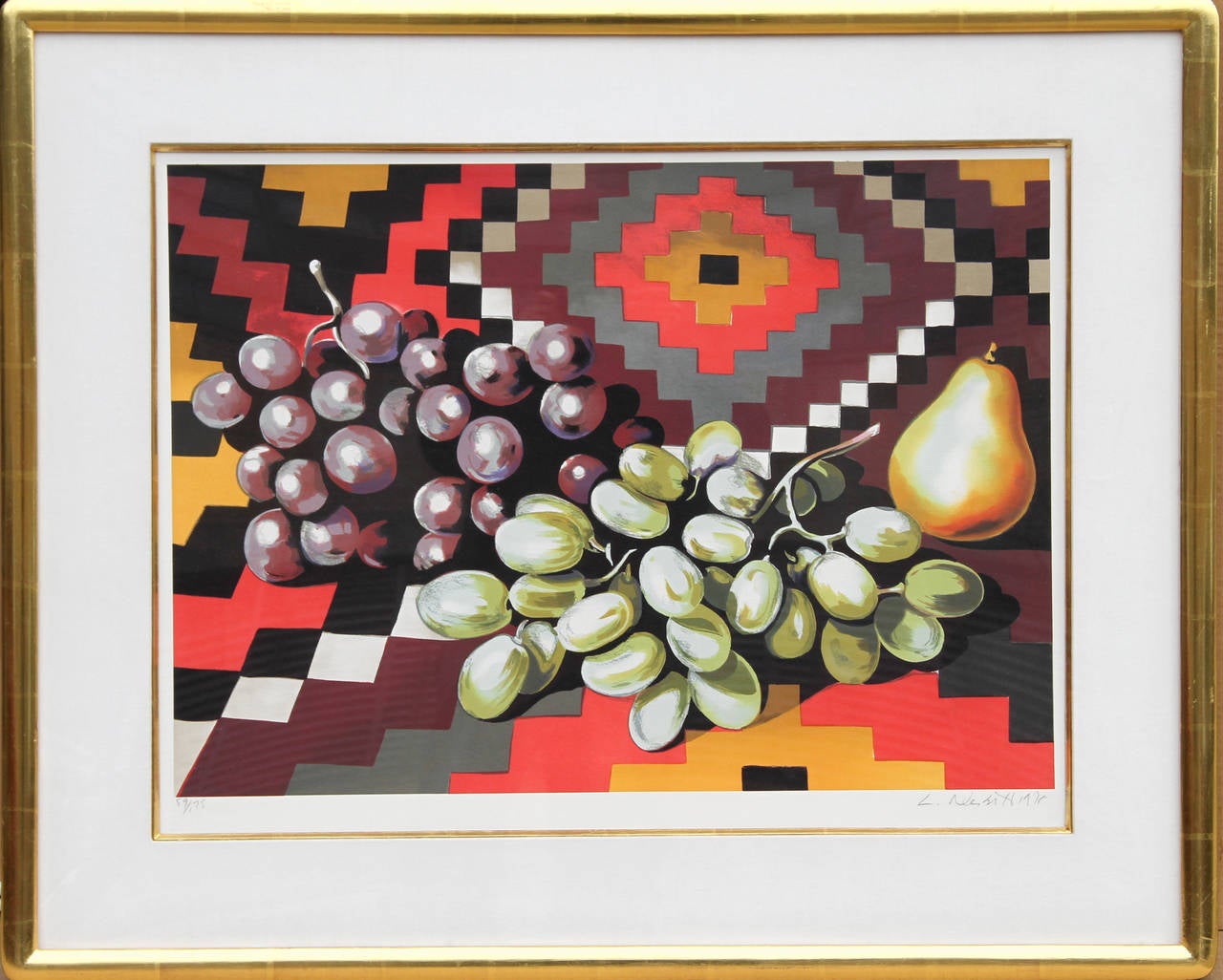 Lowell Nesbitt Still-Life Print - Still Life with Grapes