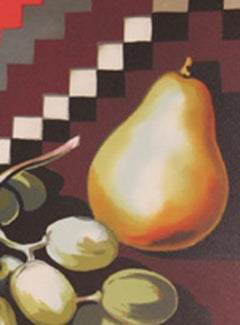 Natura morta con uva, litografia fotorealista di Lowell Nesbitt