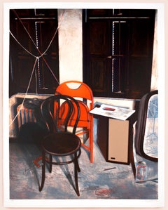 Alex Katz Studio Still Life: 1960s New York Soho vintage artist studio portrait