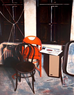 Alex Katz Studio Still Life: 1960s New York Soho vintage artist studio portrait