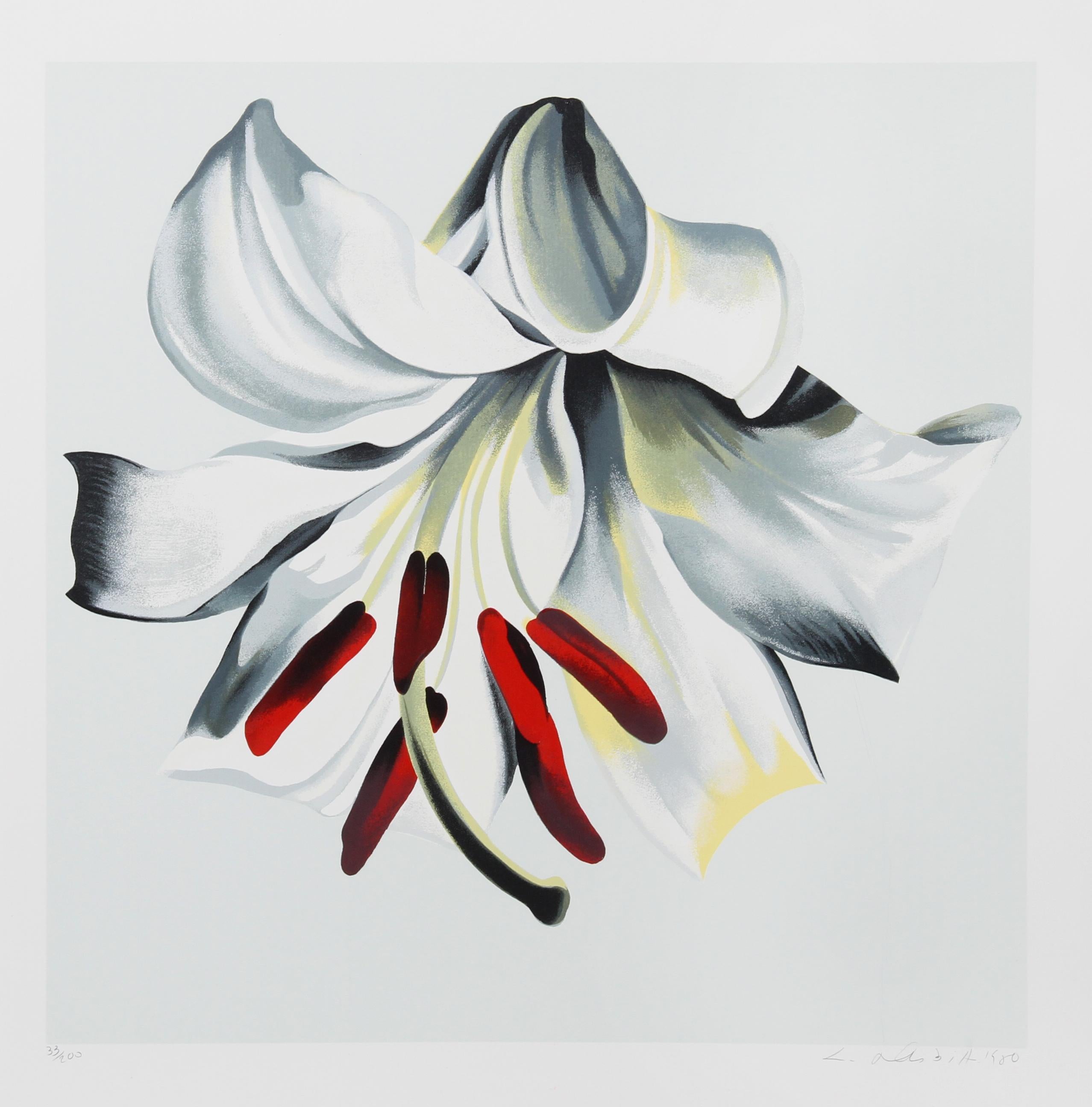 Weiße weiße Lilie, Siebdruck von Lowell Nesbitt