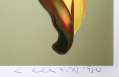 Yellow Lilies on Green, Photorealist Floral Screenprint by Lowell Nesbitt