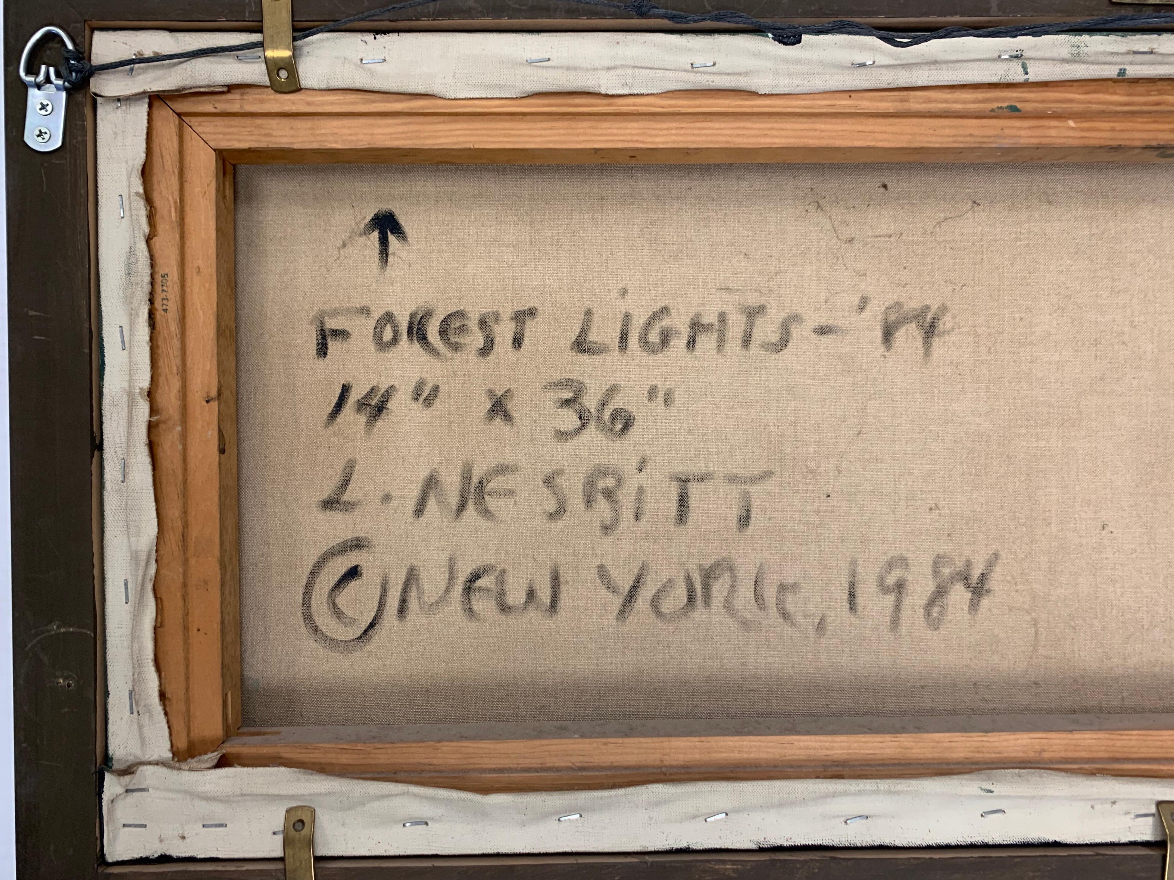 Canvas Lowell Nesbitt Signed Original Oil Painting Forest Lights, New York, 1984