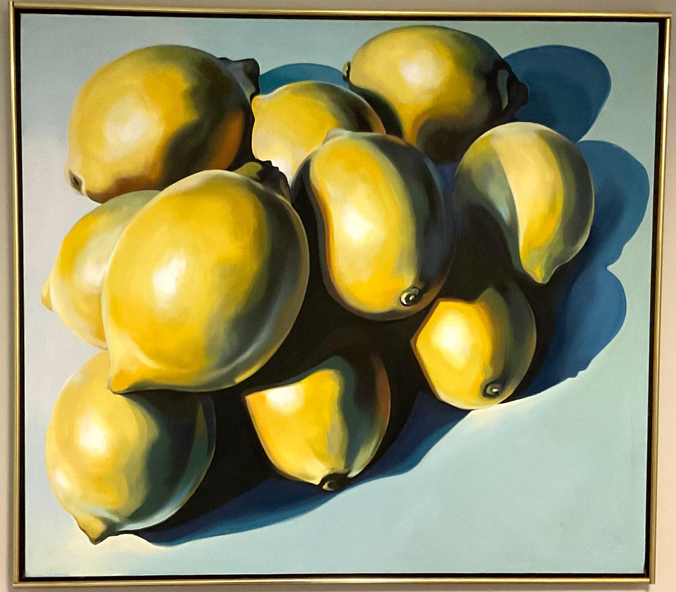 Lowell Nesbitt Ten Lemons Iconique peinture à l'huile peinte en 1978 Nature morte  en vente 3
