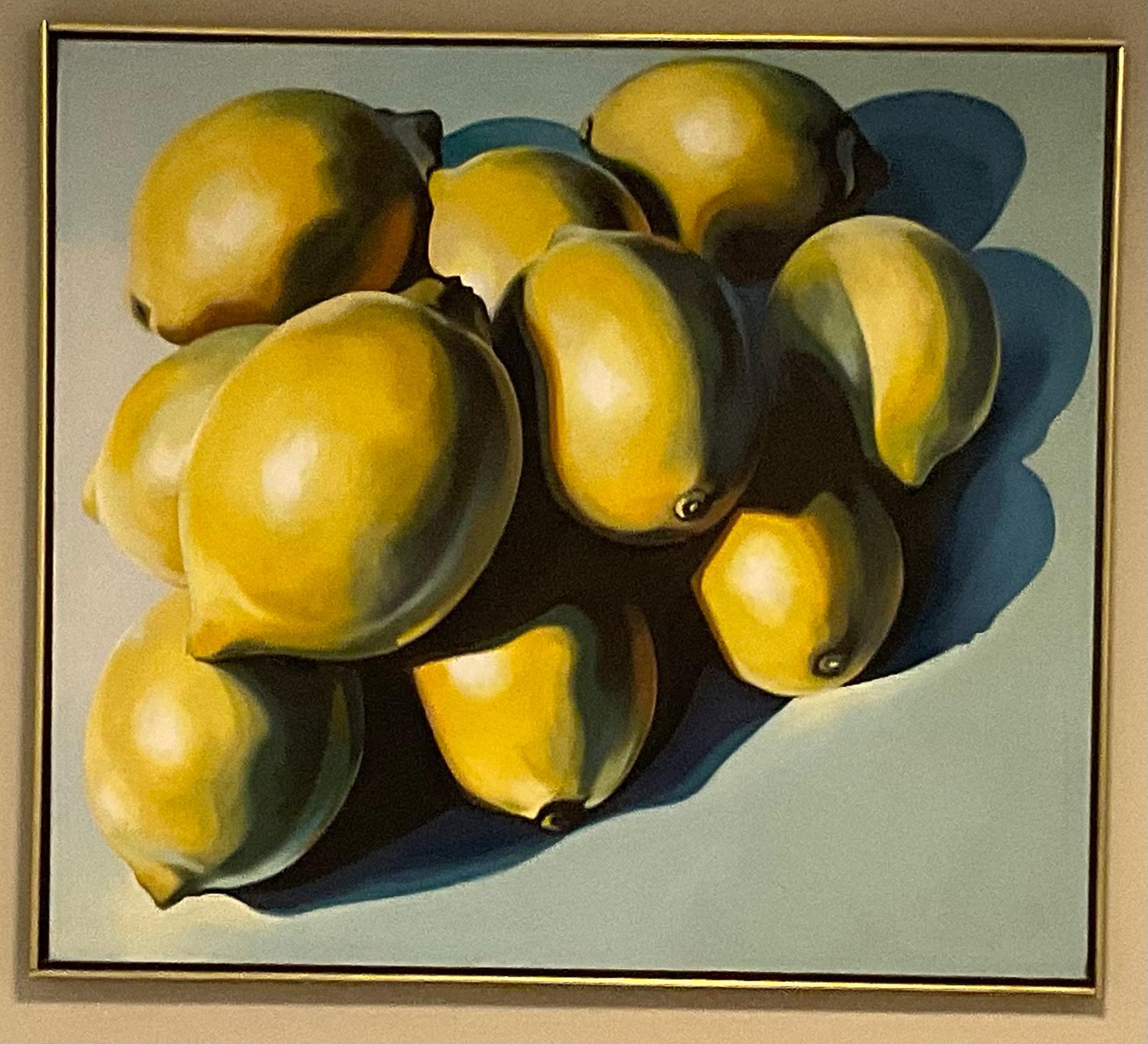Lowell Nesbitt Diez limones Pintura al óleo icónica pintada en 1978 Naturaleza muerta  en Bueno estado para la venta en Ann Arbor, MI