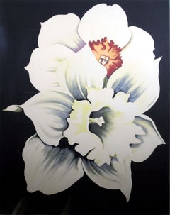 Lowell Nesbitt Two White Flowers 1978 Signed Photorealist Serigraph 76/200