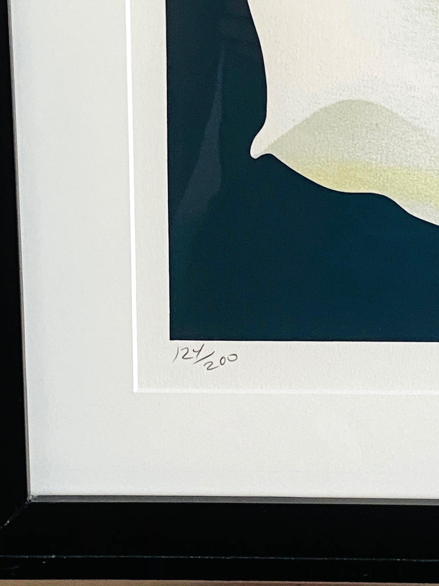 Limited Edition Lithograph in Custom Frame by Lowell Nesbitt, White Rose, 1981 For Sale 2