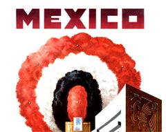 Mexico – American Airlines, c. 1960 Original Lithographic Poster  Linen-backed