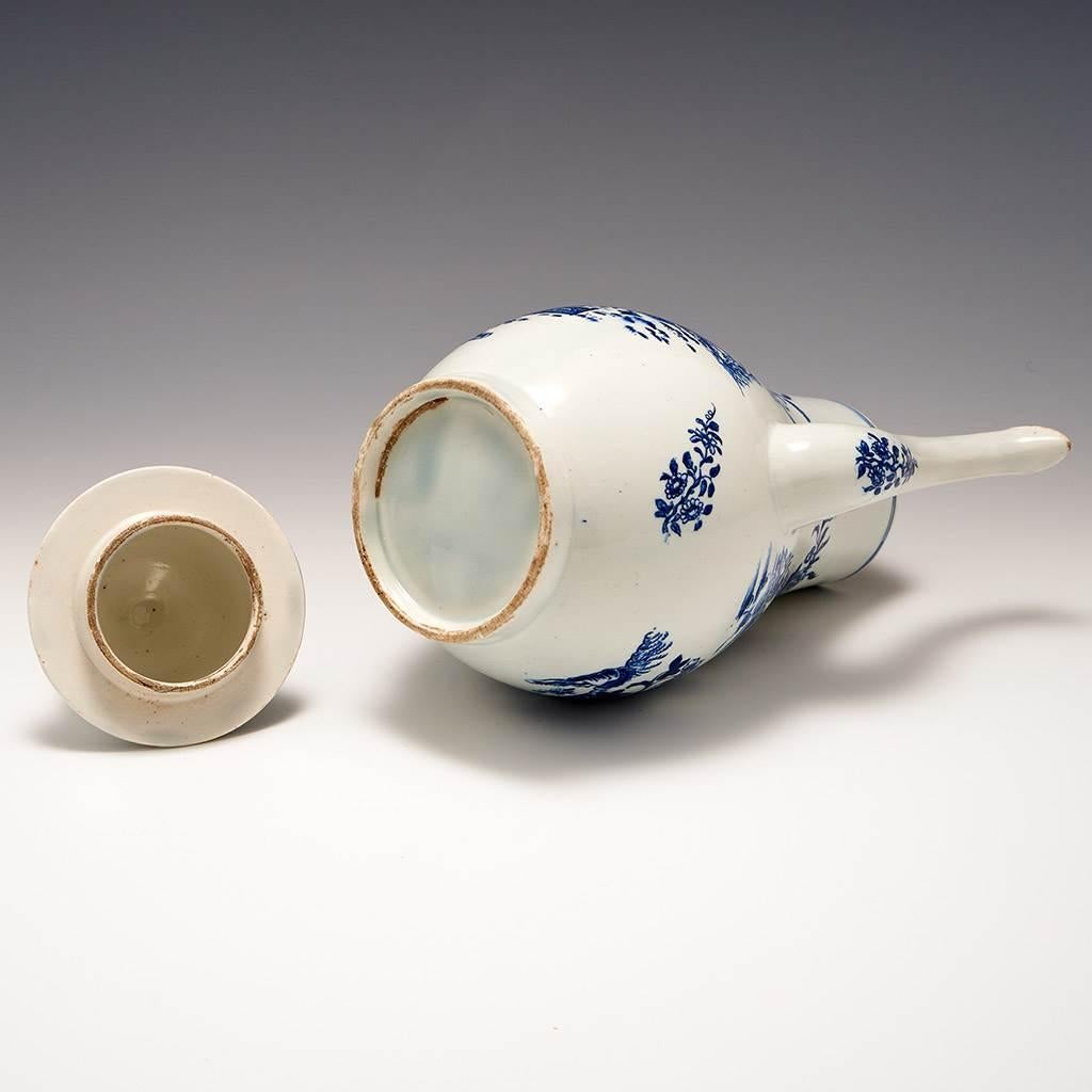 XVIIIe siècle et antérieur Cafetière en porcelaine de Whiting bleu et blanc 1775-80 en vente