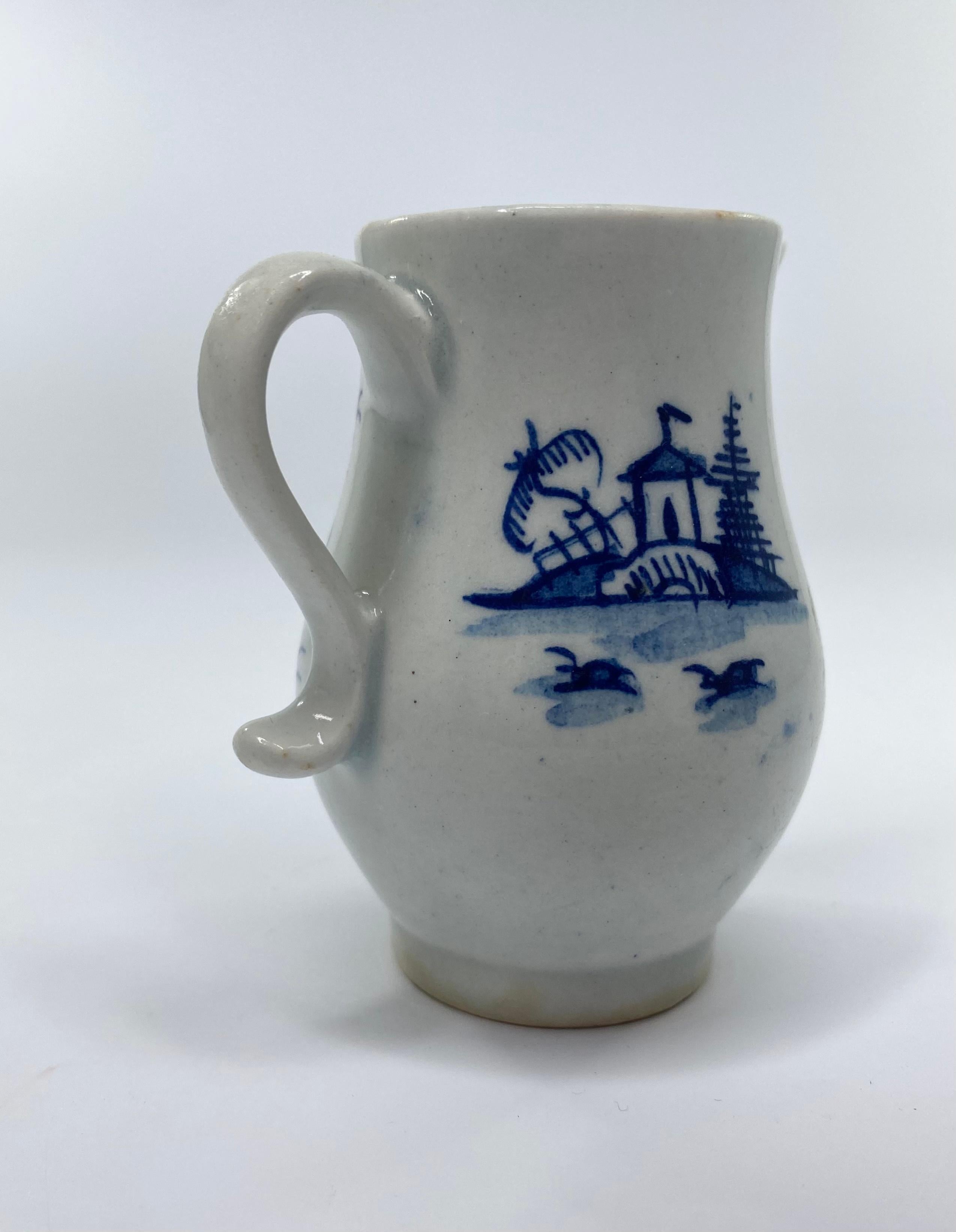 Fired Lowestoft Porcelain Sparrow Beak Jug, c 1765