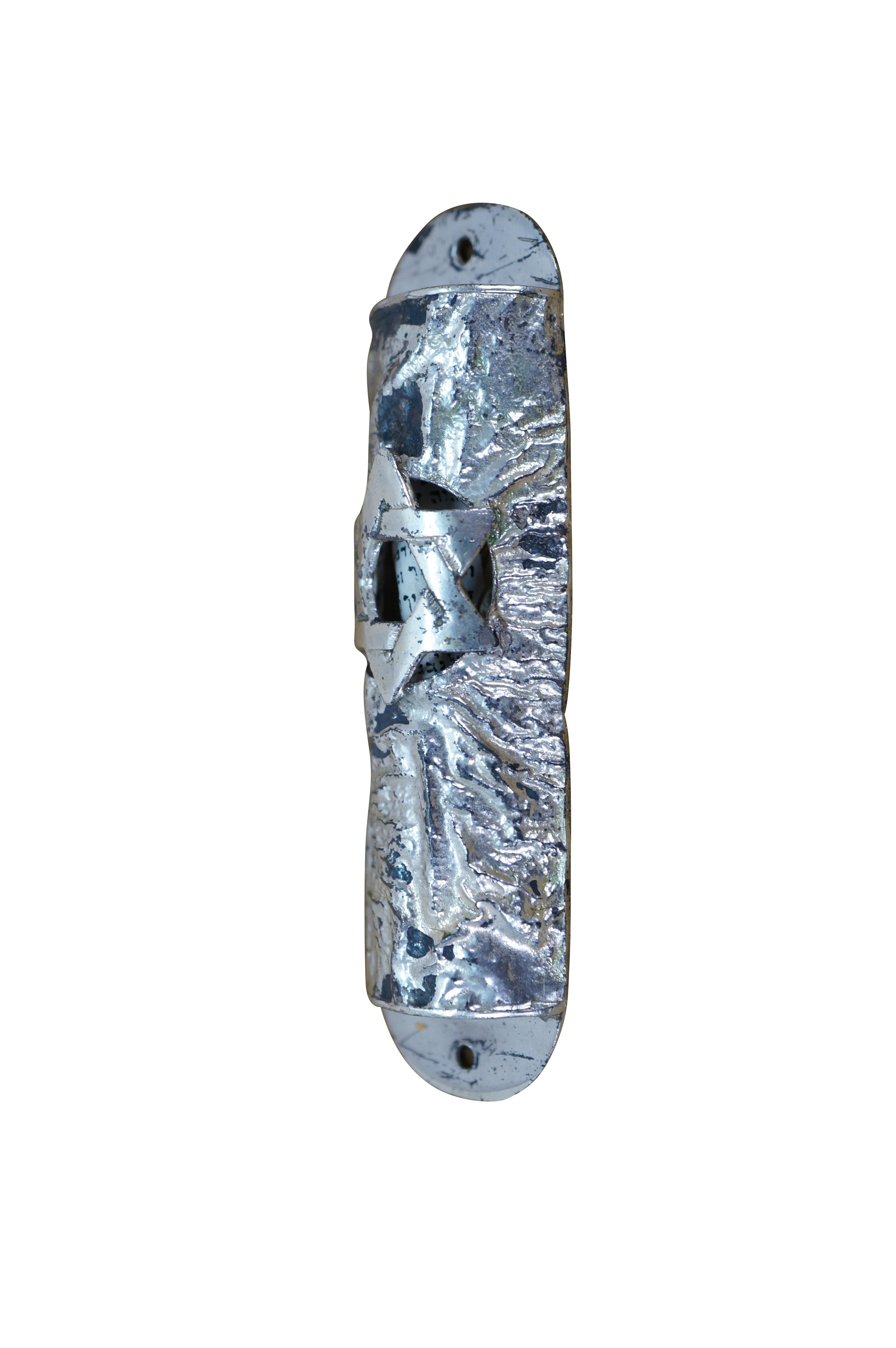 Lowry Plata de Ley Judaica Mezuzah Estuche Torá Pergamino de Oración Estrella de David en Bueno estado para la venta en Dayton, OH