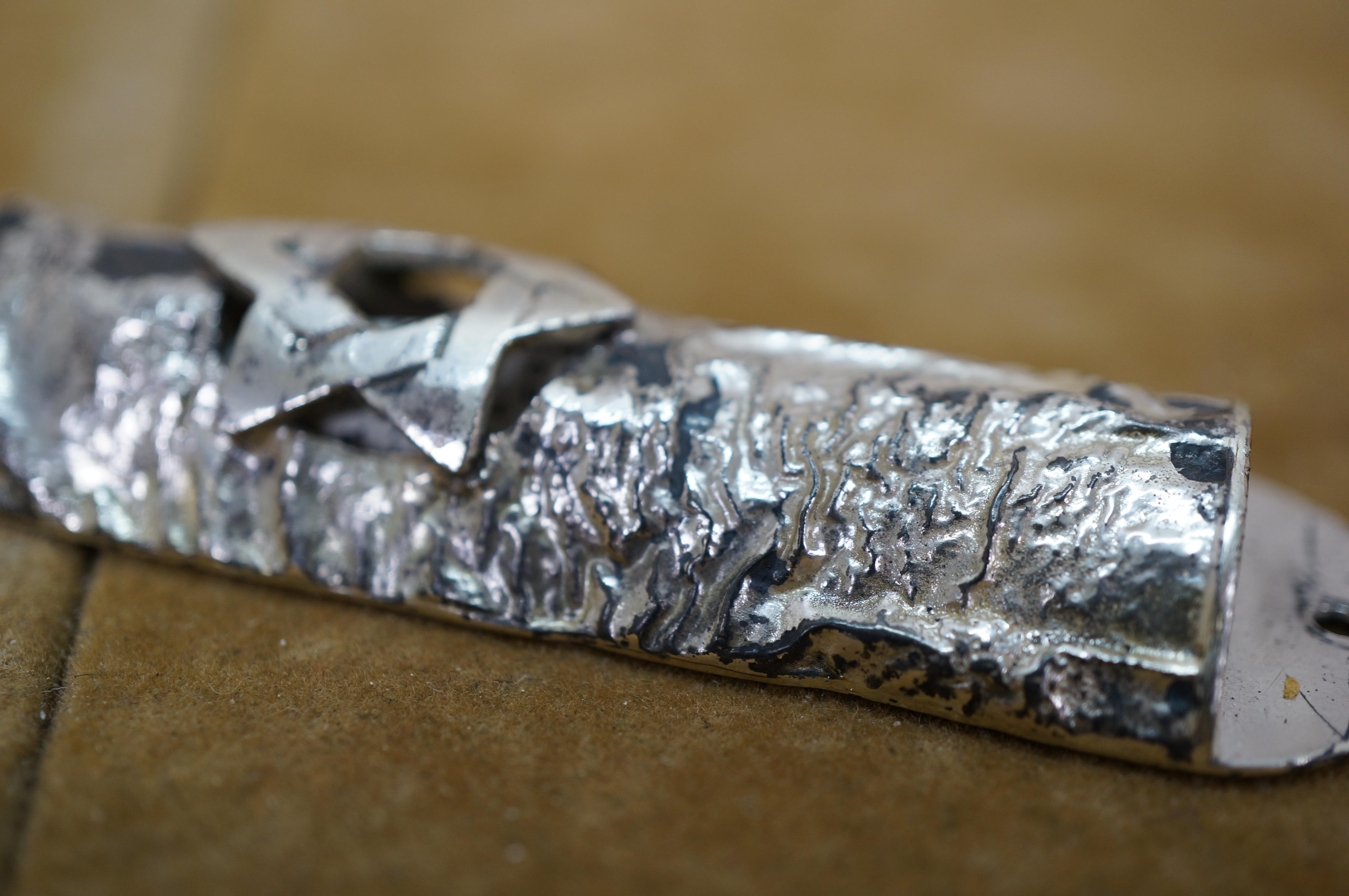 Lowry Plata de Ley Judaica Mezuzah Estuche Torá Pergamino de Oración Estrella de David en venta 4