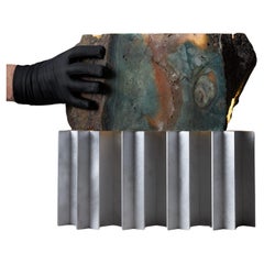 LOX LAMP - Double lamp, shade made of jasper and recycled quartz. Brushed alumin