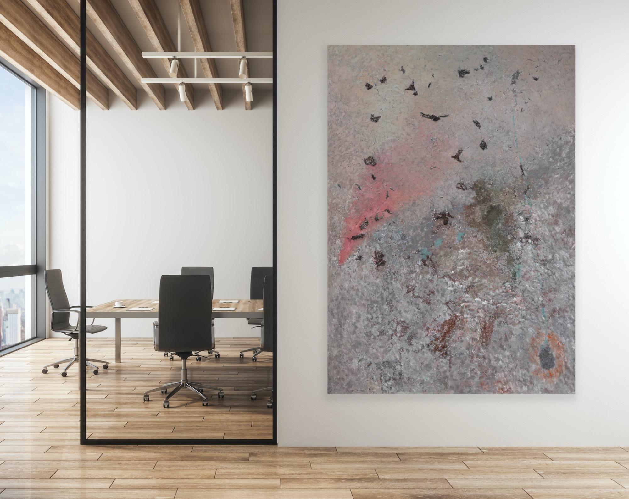 Teatro astratto A8 - Abstract Painting Grigio di Loy Luo