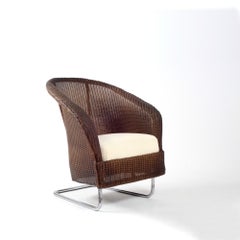 Loyd Loom Wicker Armchair by W. Lusty & Sons England 1934