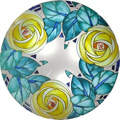 Loys Lucha / Charles Ranc French Art Deco Pendant Chandelier, 1920s