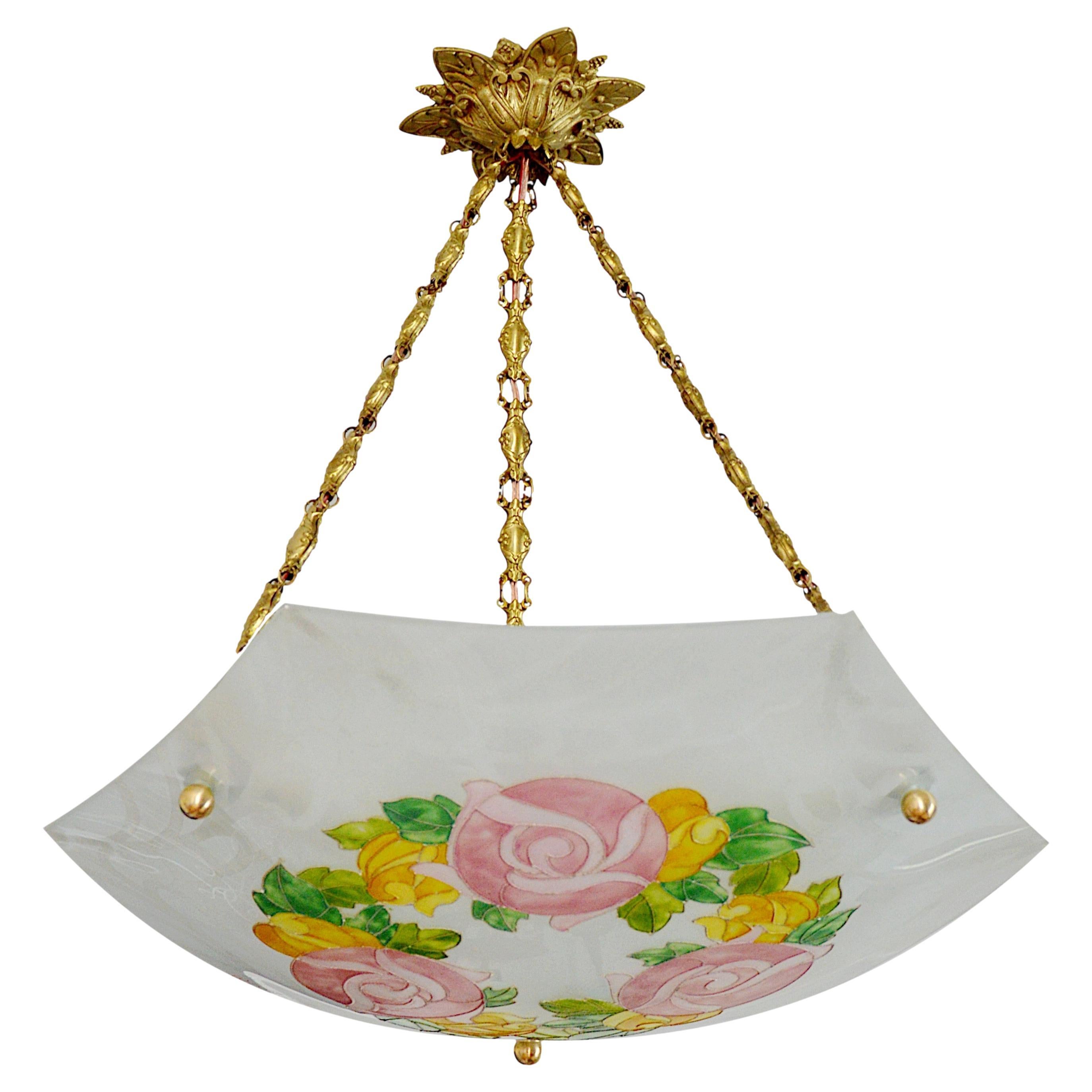 Loys Lucha, lampadario a sospensione Art Deco francese 1920 in vendita