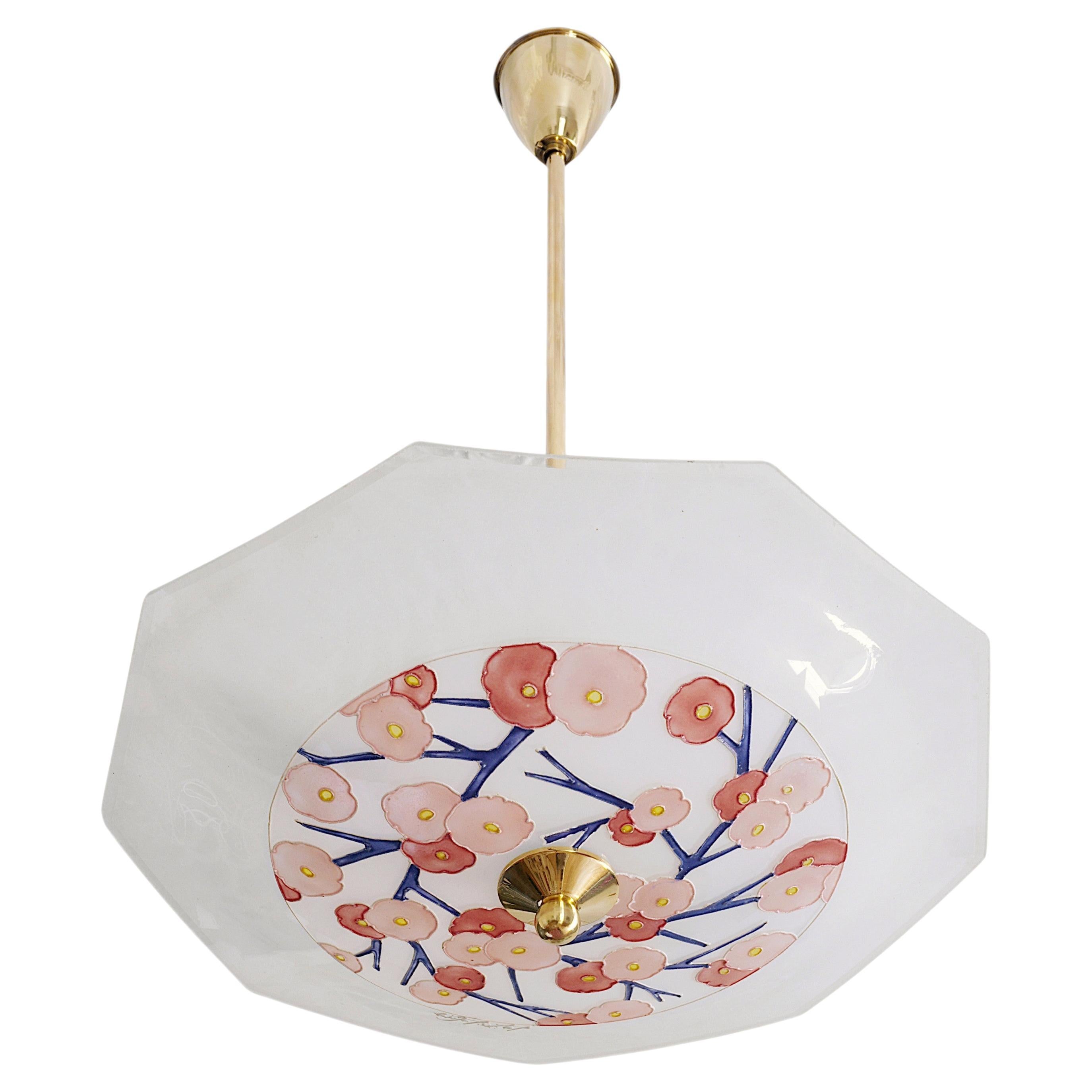 Loys Lucha French Art Deco Pendant Chandelier 1920 For Sale