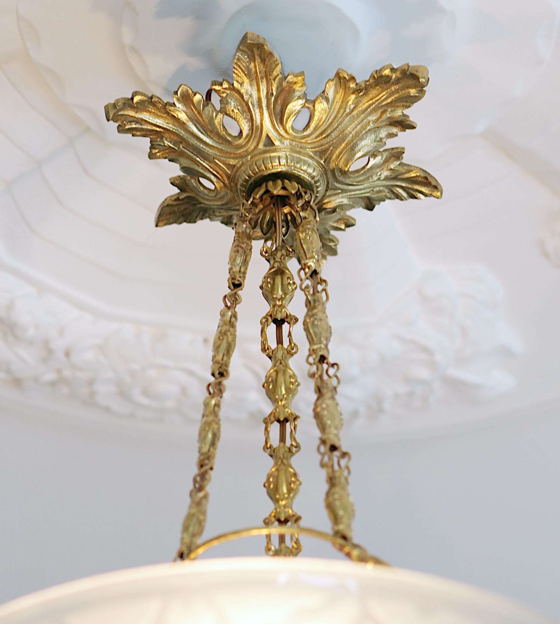 LOYS LUCHA French Art Deco Pendant Chandelier, 1920s For Sale 3