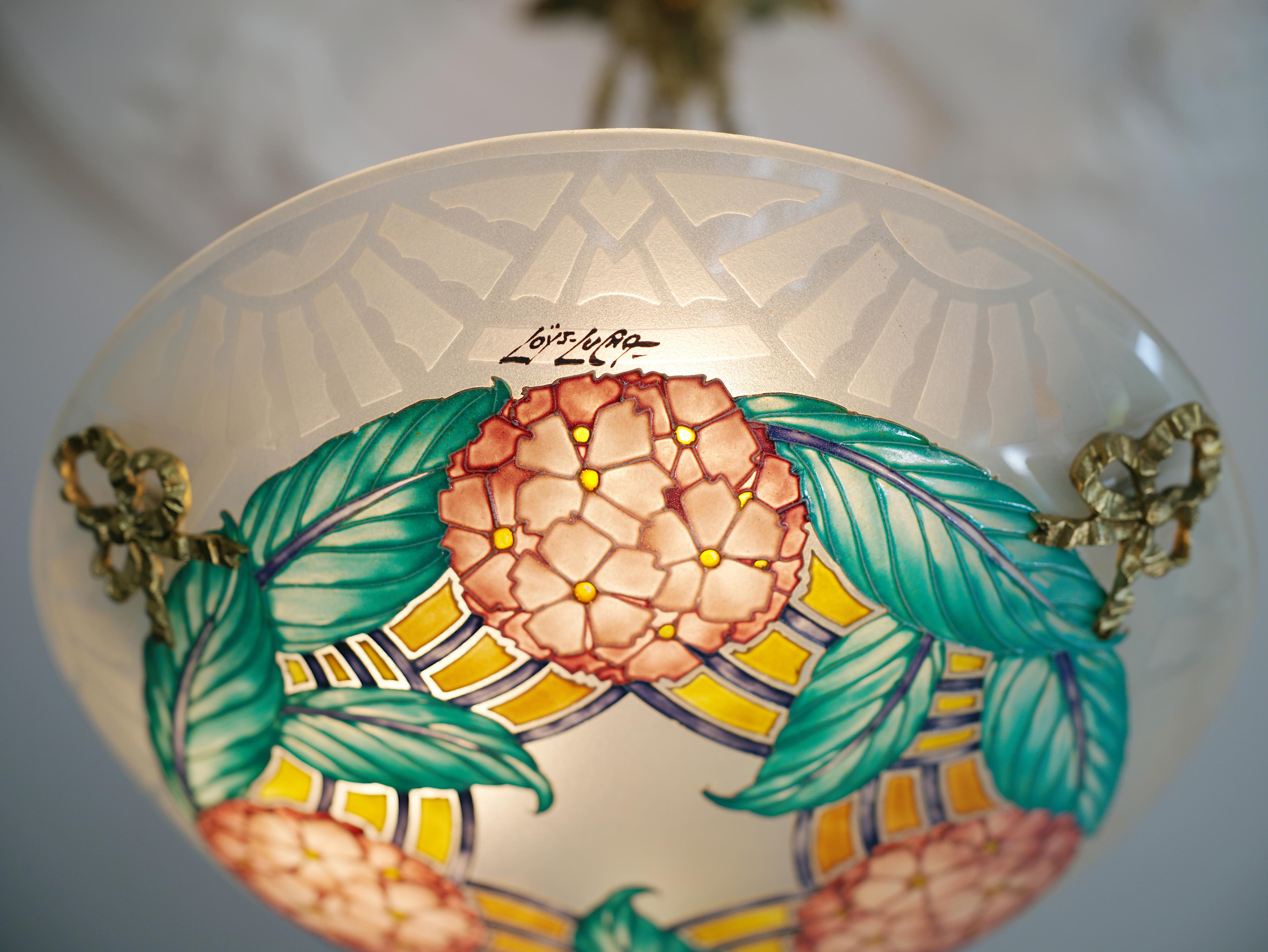 Lampadario a sospensione Loys Lucha, 1920 in vendita 1