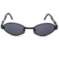Lozza Sechseckige Sonnenbrille in Schwarz, hergestellt in Italien in den 80er Jahren