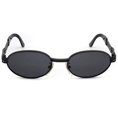 Lozza black oval vintage sunglasses 80s