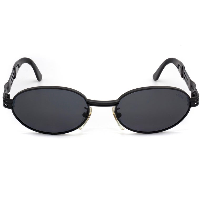 Lozza Lozza black oval vintage sunglasses 80s For Sale at 1stDibs