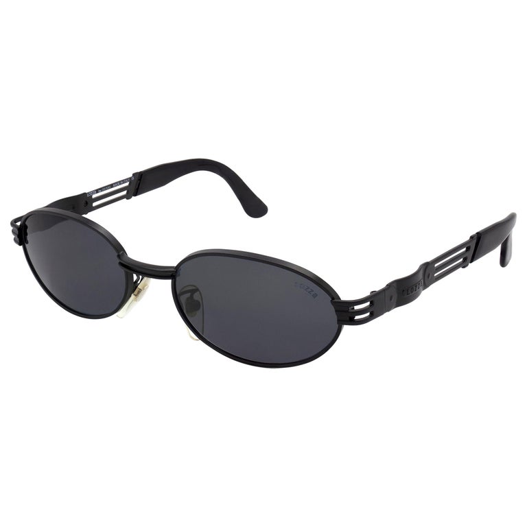 Lozza black oval vintage sunglasses 80s For Sale at 1stDibs  display picture 1