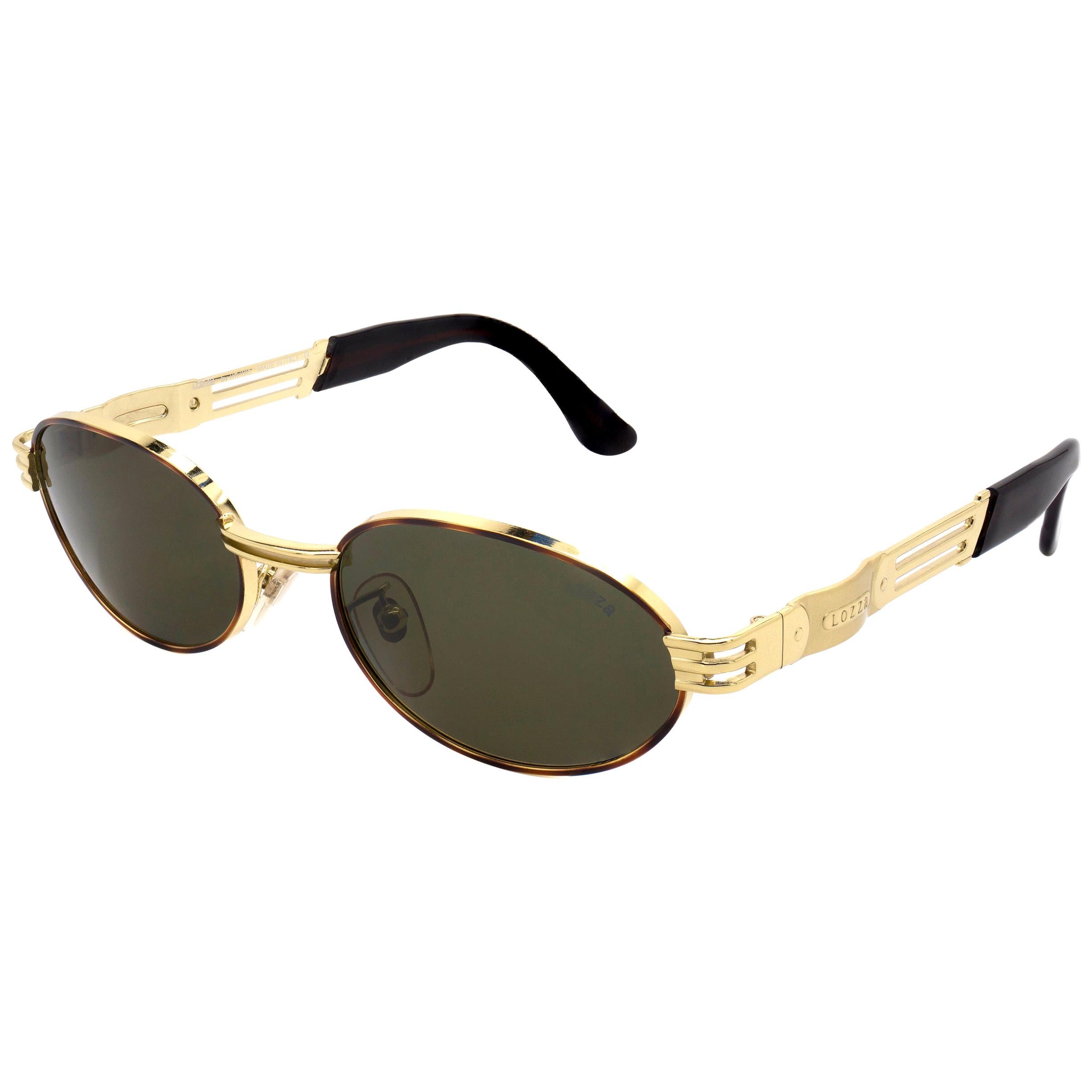 Lozza goldene ovale Vintage-Sonnenbrille 80er Jahre im Angebot
