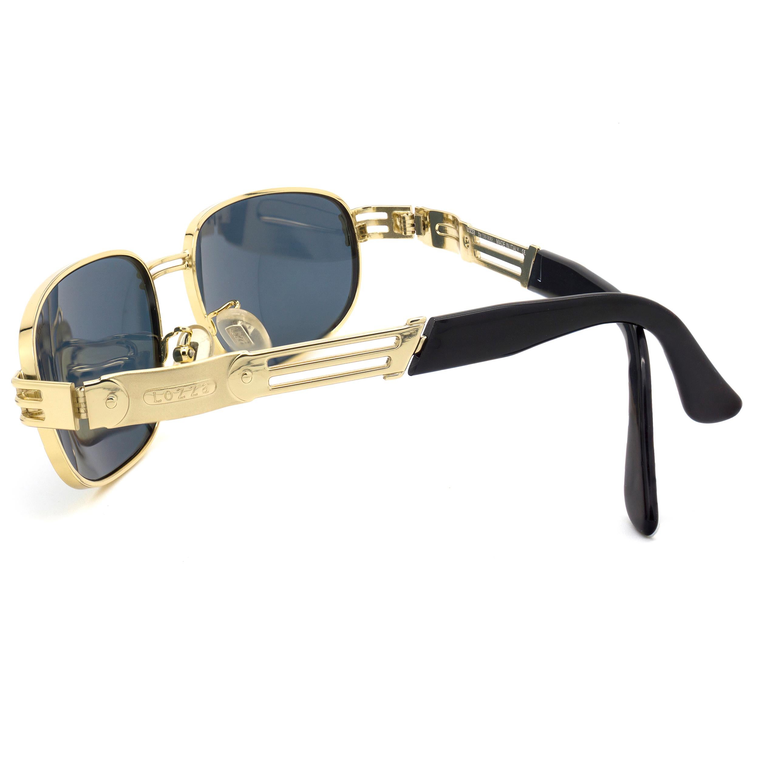 Lozza goldene Vintage Sonnenbrille 80er Jahre (Grau) im Angebot