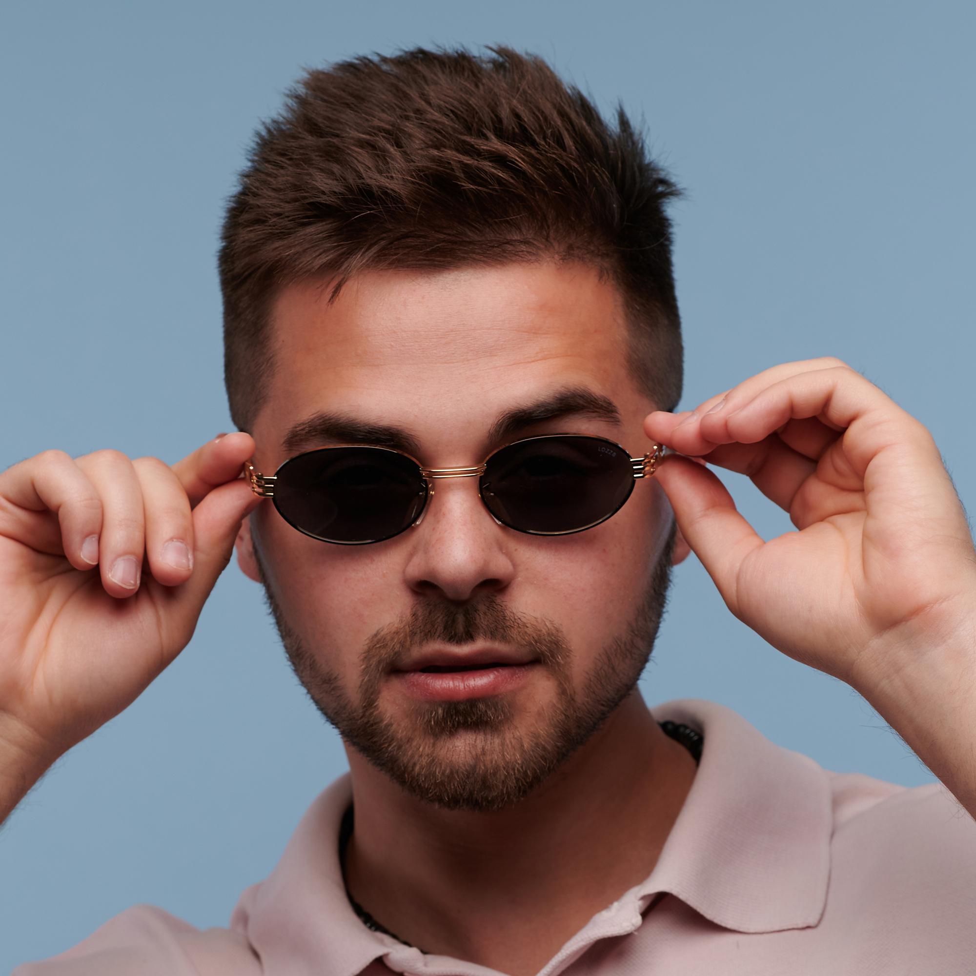 Lozza ovale Vintage-Sonnenbrille 80er Jahre (Violett)
