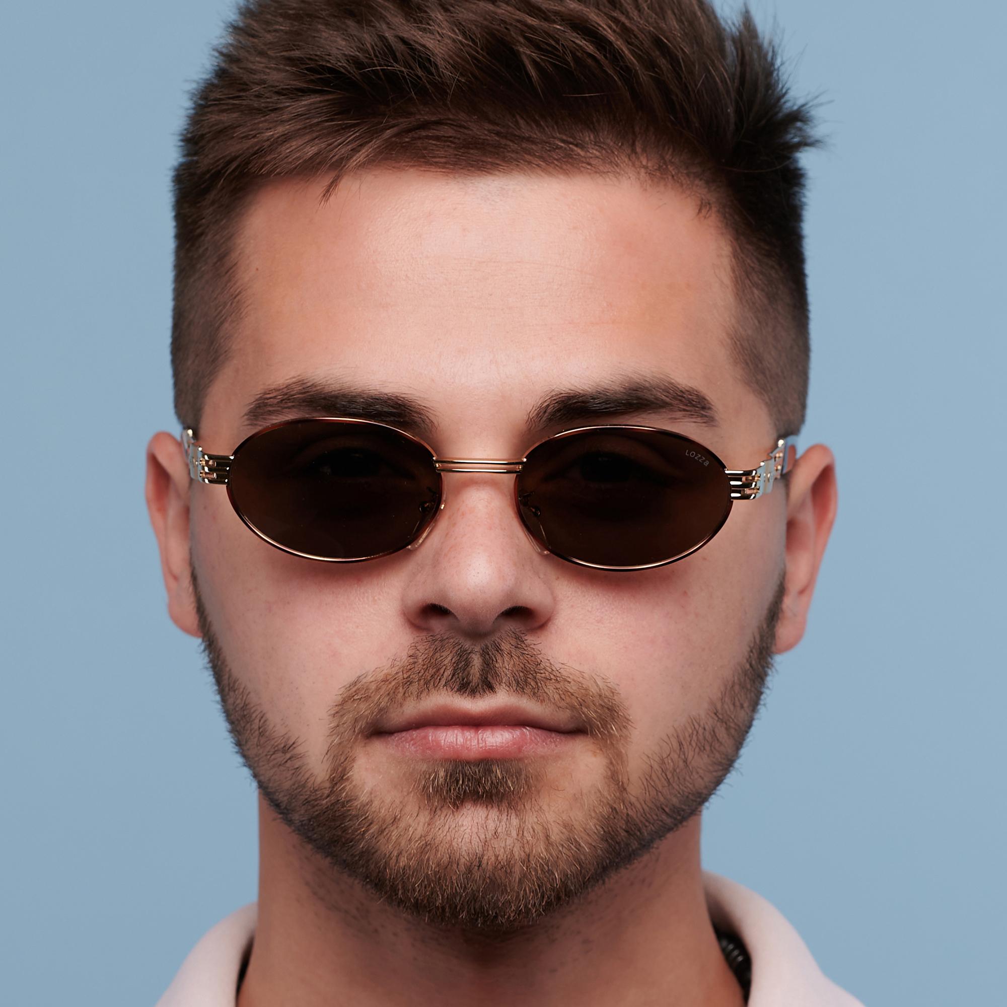 Lozza lunettes de soleil ovales vintage des années 80 Unisexe en vente