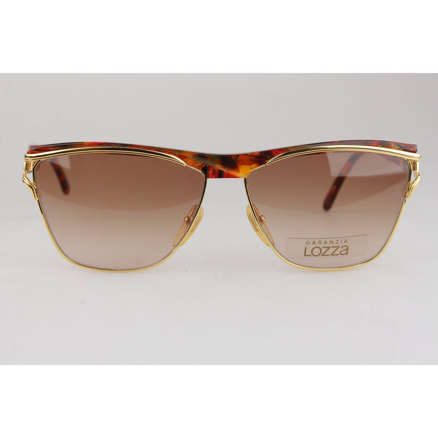 Lozza VIntage Unisex Brown and Gold Sunglasses Mod. Letizia 135mm Wide 7