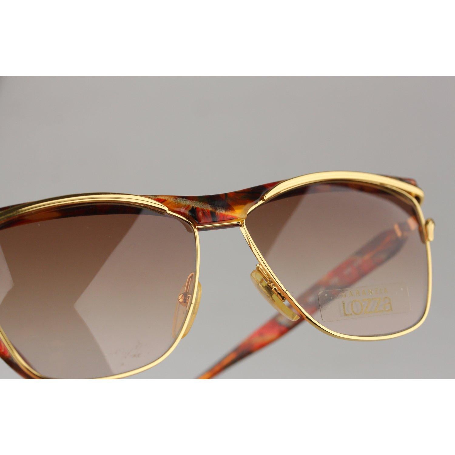 Lozza VIntage Unisex Brown and Gold Sunglasses Mod. Letizia 135mm Wide 2