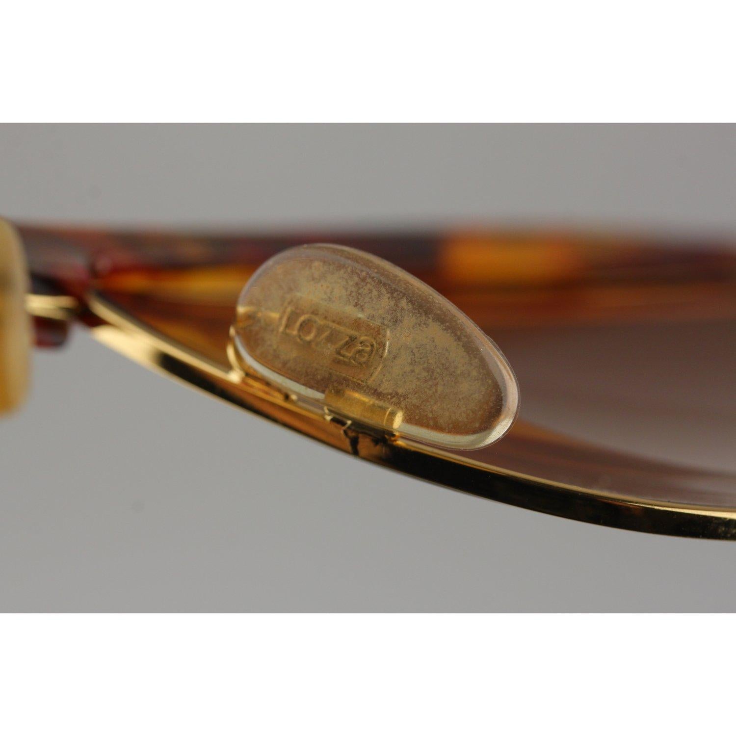 Lozza VIntage Unisex Brown and Gold Sunglasses Mod. Letizia 135mm Wide 3